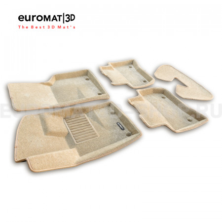 Текстильные 3D коврики Euromat3D Business в салон для Land Rover Range Rover Velar (2017-) № EMC3D-002753T Бежевый