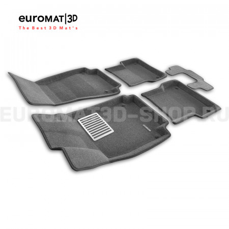 Текстильные 3D коврики Euromat3D Lux в салон для Audi A6 (2011-2018) № EM3D-001107G Серые