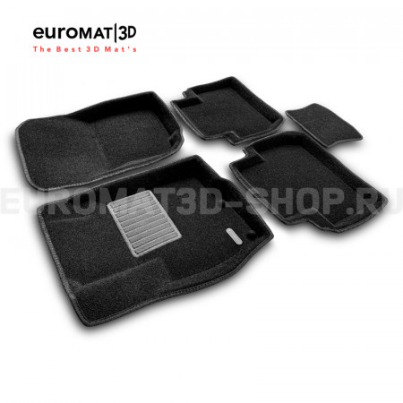 Текстильные 3D коврики Euromat3D Premium в салон для Mitsubishi Outlander (2012-2023) № EMPR3D-003609