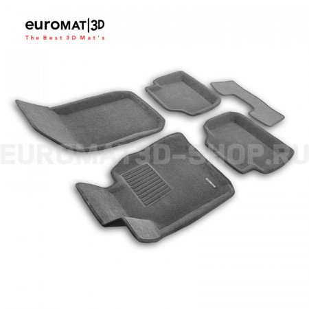 Текстильные 3D коврики Euromat3D Business в салон для Bmw X1 (E84) (2009-2015) № EMC3D-001208G Серые