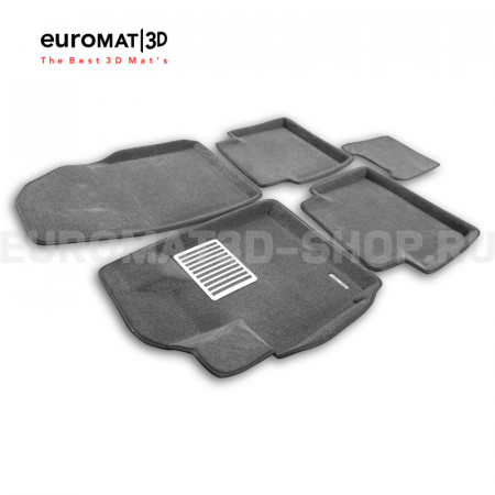 Текстильные 3D коврики Euromat3D Lux в салон для Exeed VX (2021-2023) № EM3D-001424G Серые