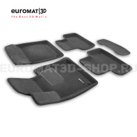 Текстильные 3D коврики Euromat3D Business в салон для Volvo XC 60 (2018-) № EMC3D-005502G Серые