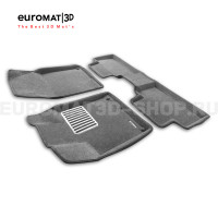 Текстильные 3D коврики Euromat3D Lux в салон для Geely Coolray (2019-) № EM3D-001407G Серые