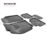 Текстильные 3D коврики Euromat3D Business в салон для Ravon Gentra (2015-2022) № EMC3D-001506G Серые