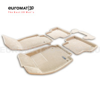 Текстильные 3D коврики Euromat3D Business в салон для Audi A6 (2019-) № EMC3D-001111T Бежевые