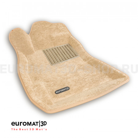 Текстильные 3D коврики Euromat3D Business в салон для Subaru Outback (2010-2019) № EMC3D-004704T Бежевые